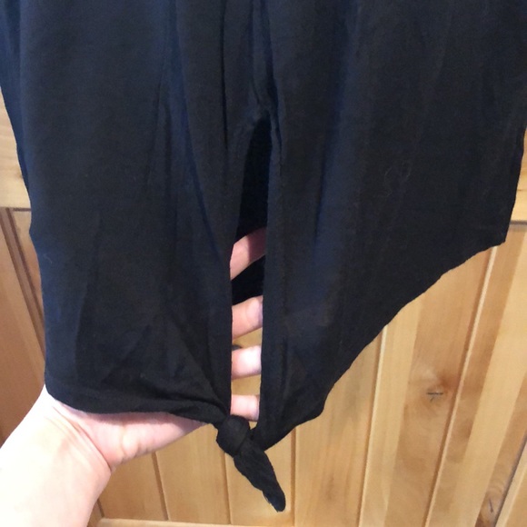 Women’s Sz L Mauve/Black/White Leopard Print Tie Front Top - Picture 3 of 4